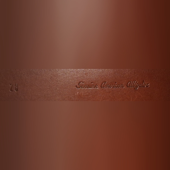 EUC Vintage Tan American Alligator Italian Made Wide Casual Everyday Belt 32in - Picture 6 of 7